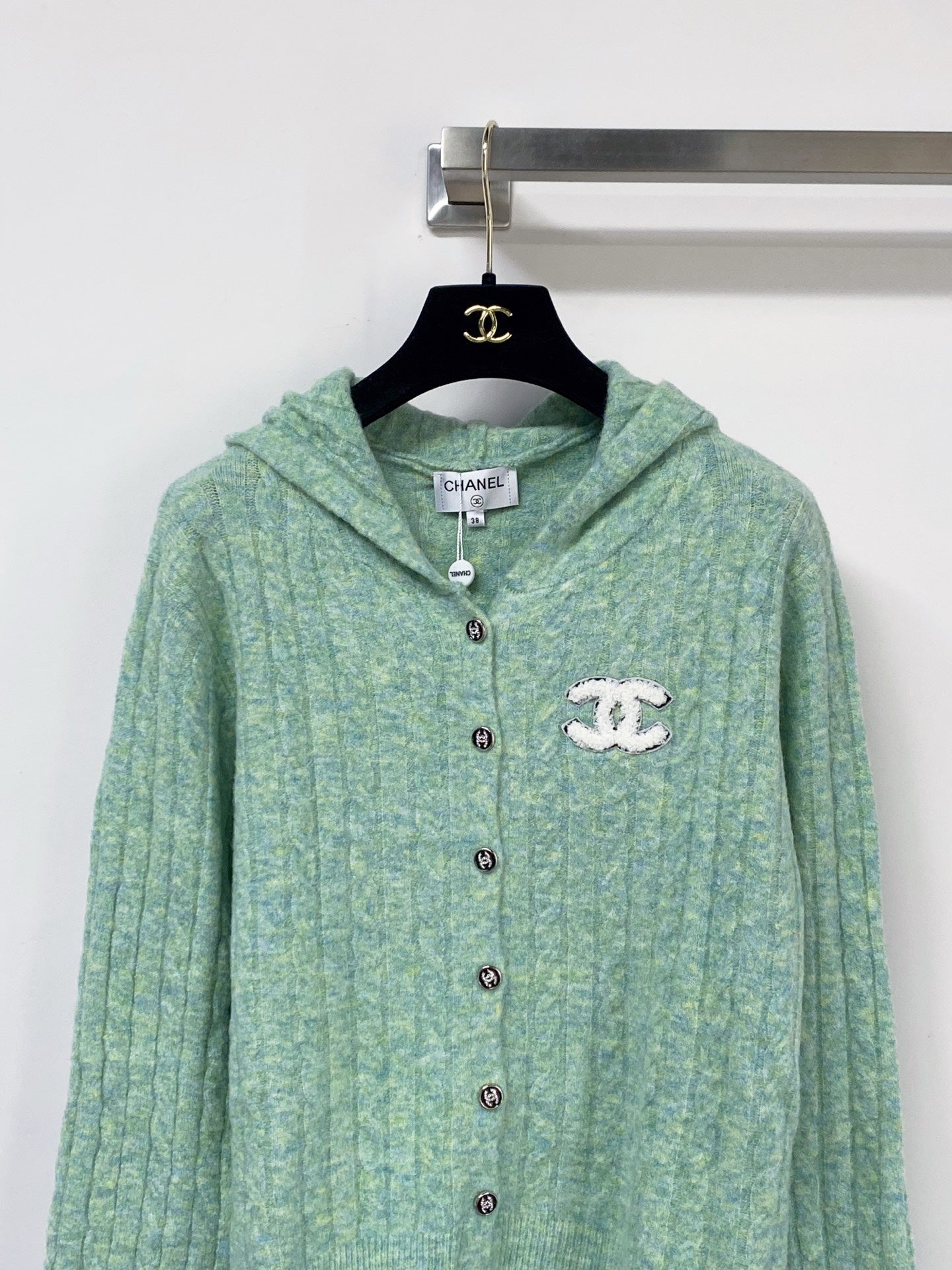 CHANEL 26S HOODED KNIT CARDIGAN 1766