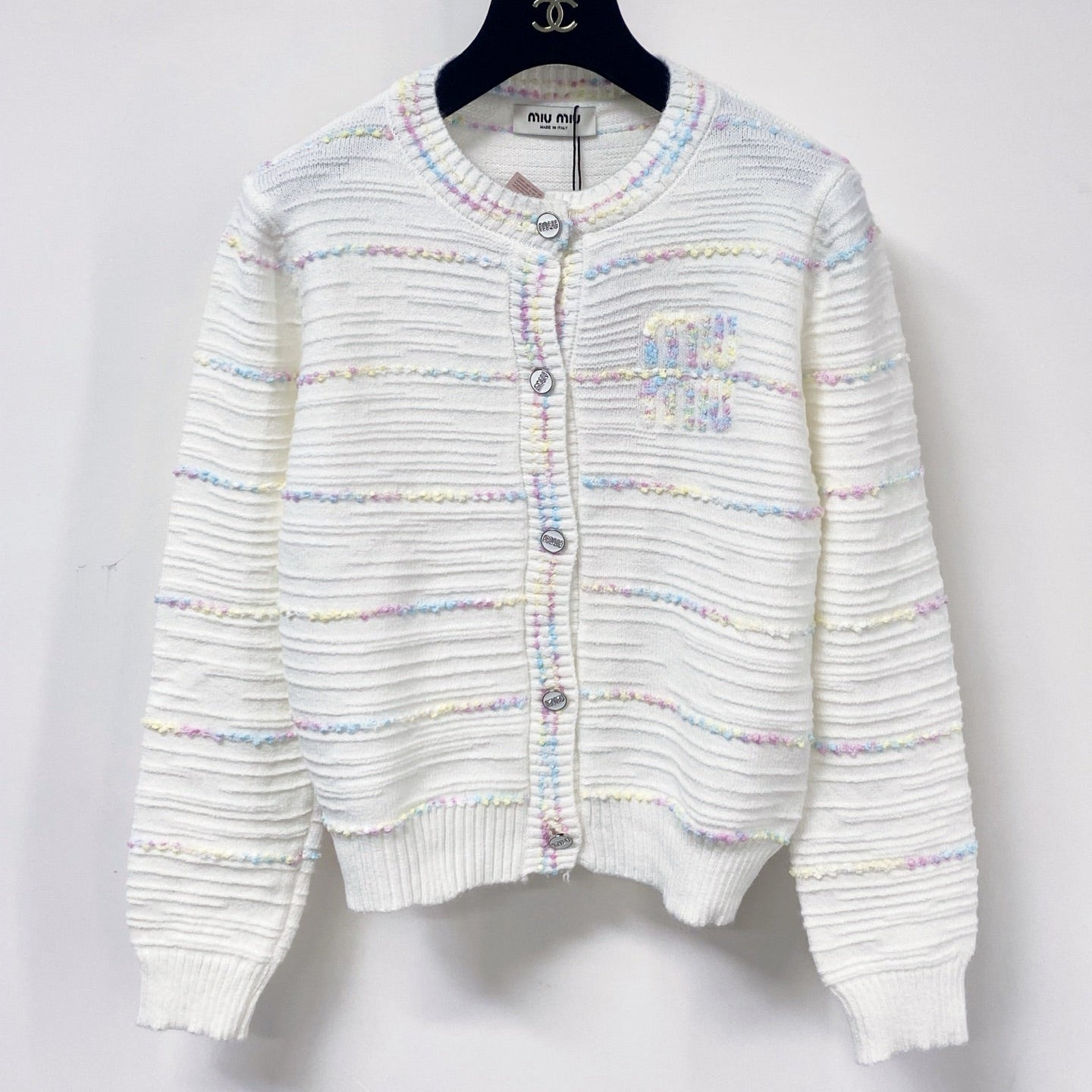 MIUMIU 26S CREWNECK KNIT CARDIGAN 1584