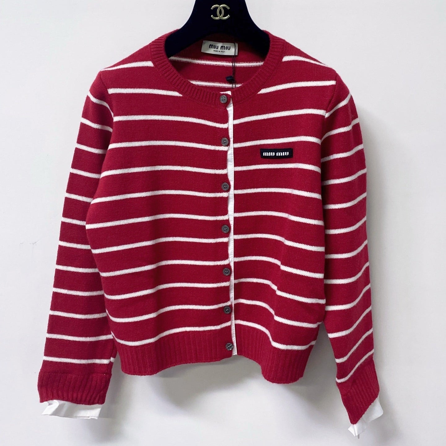 MIUMIU 26S CREWNECK KNIT CARDIGAN 1582