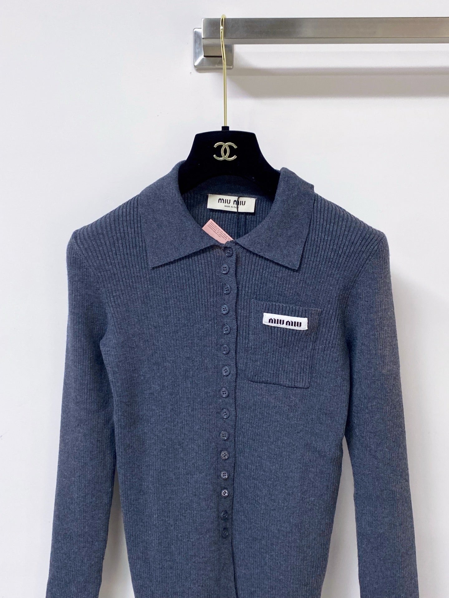 MIUMIU 26S KNIT POLO CARDIGAN 1531