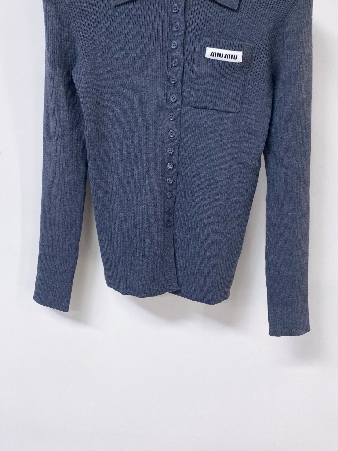 MIUMIU 26S KNIT POLO CARDIGAN 1531