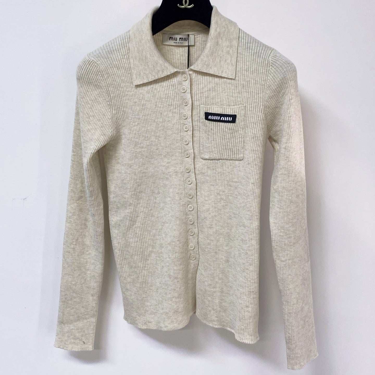 MIUMIU 26S KNIT POLO CARDIGAN 1530