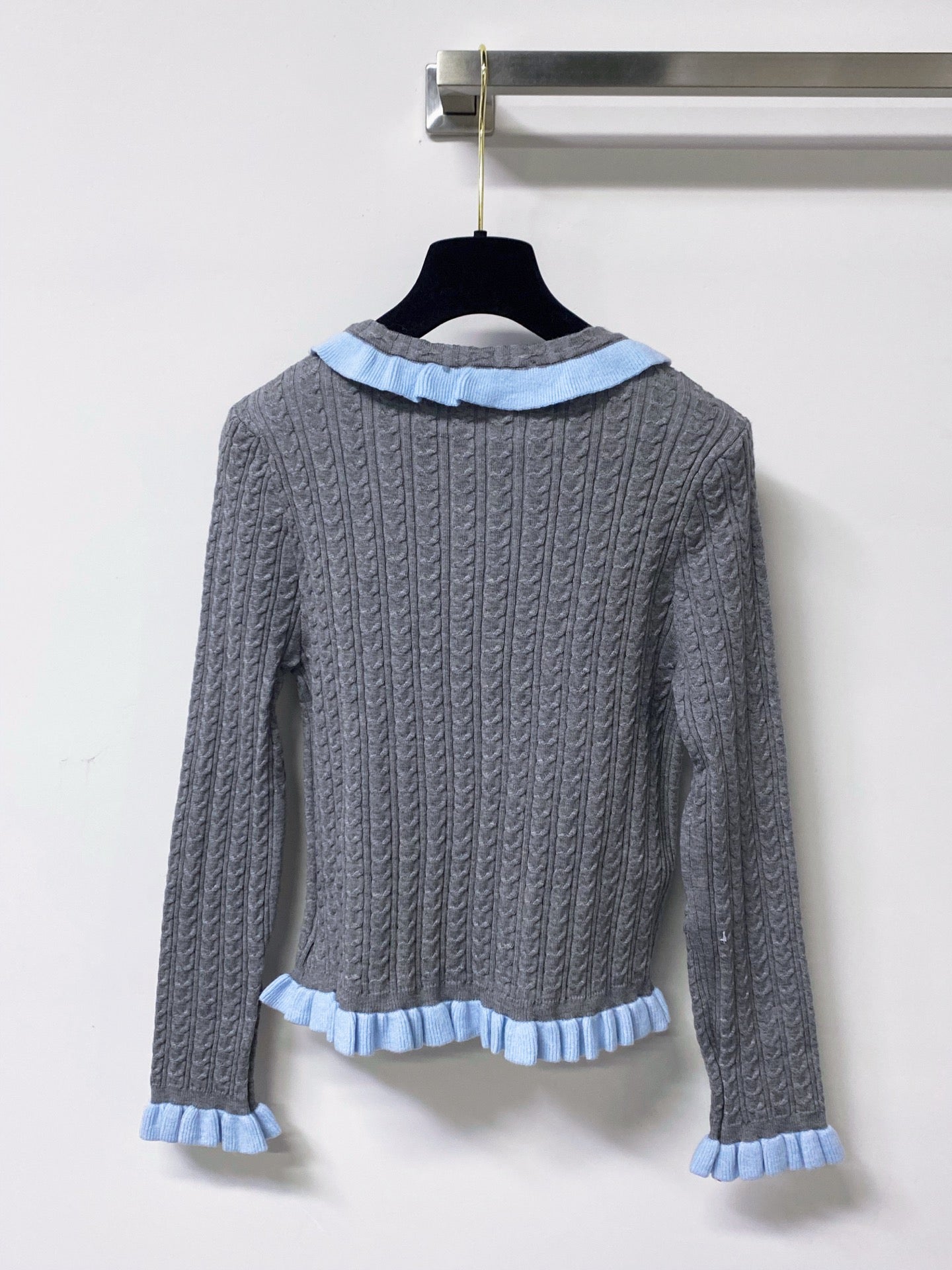 MIUMIU 26S KNIT RUFFLED CARDIGAN 1490