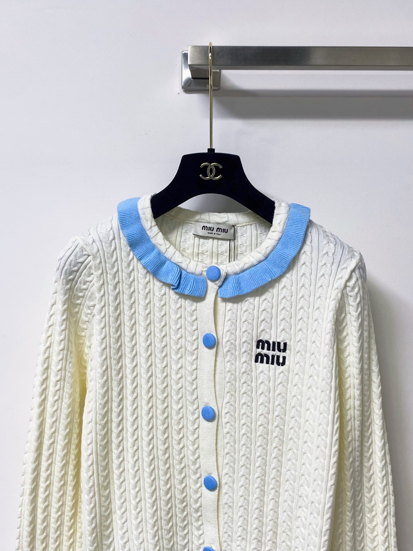 MIUMIU 26S KNIT RUFFLED CARDIGAN 1489