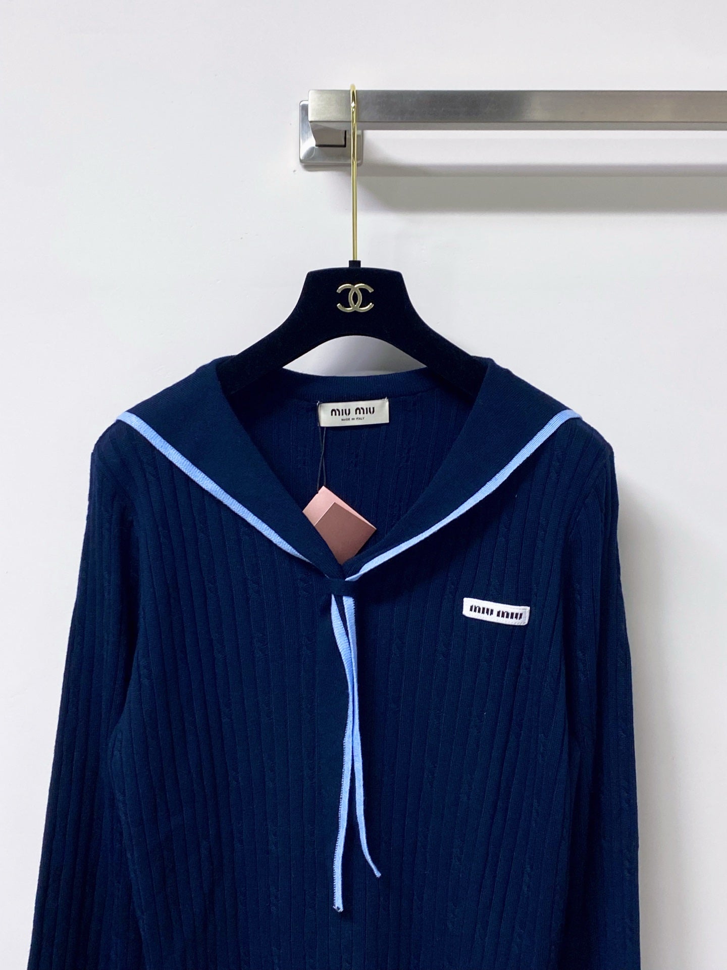 MIUMIU 26S SAILOR COLLAR KNIT CARDIGAN 1488