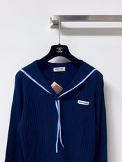 MIUMIU 26S SAILOR COLLAR KNIT CARDIGAN 1488