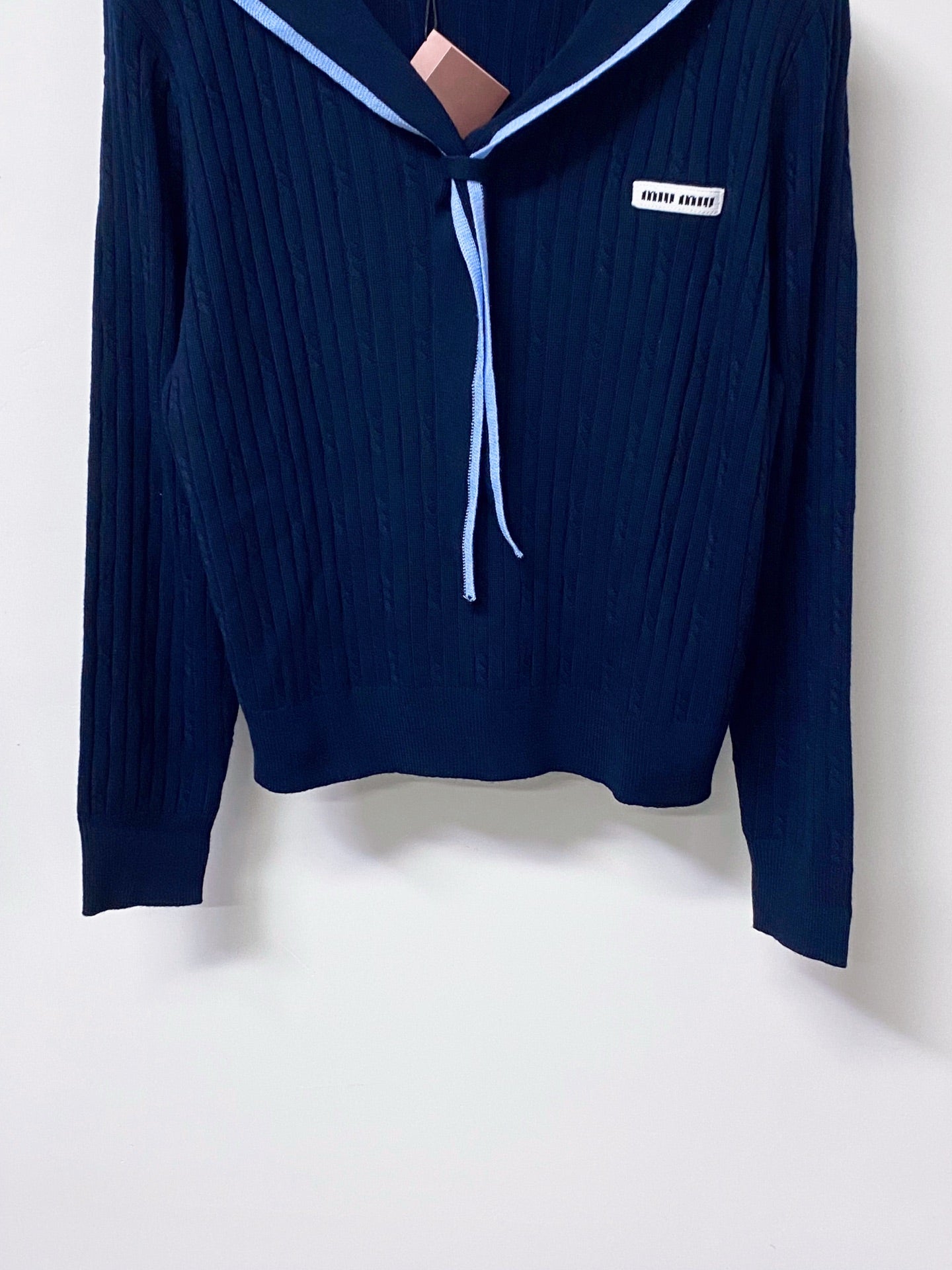 MIUMIU 26S SAILOR COLLAR KNIT CARDIGAN 1488