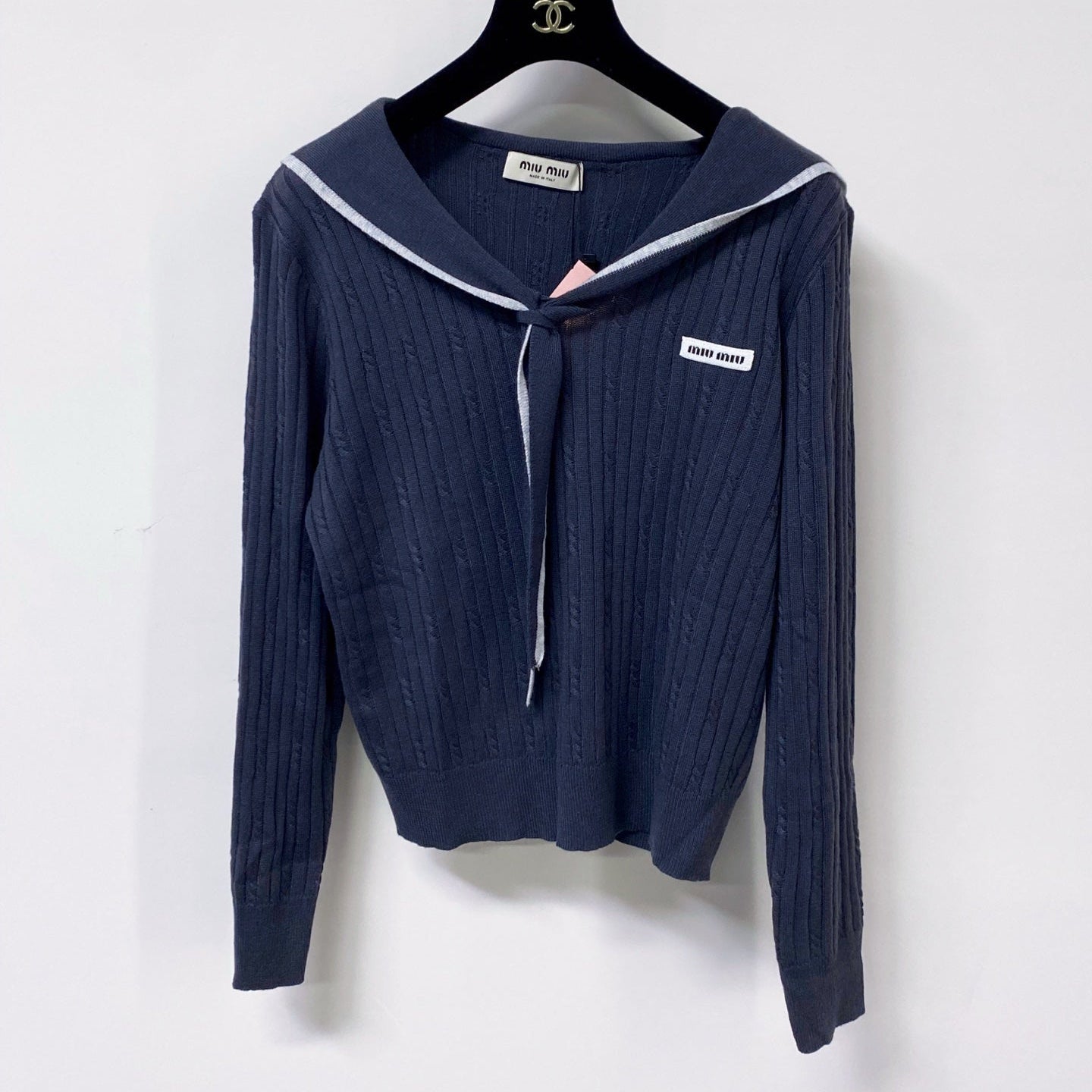 MIUMIU 26S SAILOR COLLAR KNIT CARDIGAN 1487