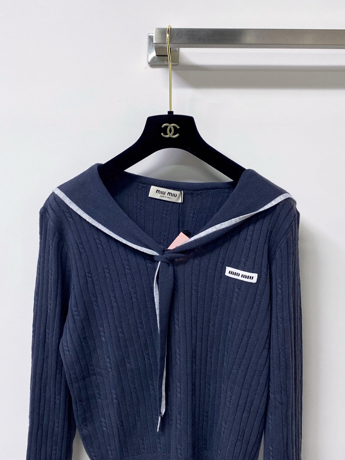 MIUMIU 26S SAILOR COLLAR KNIT CARDIGAN 1487
