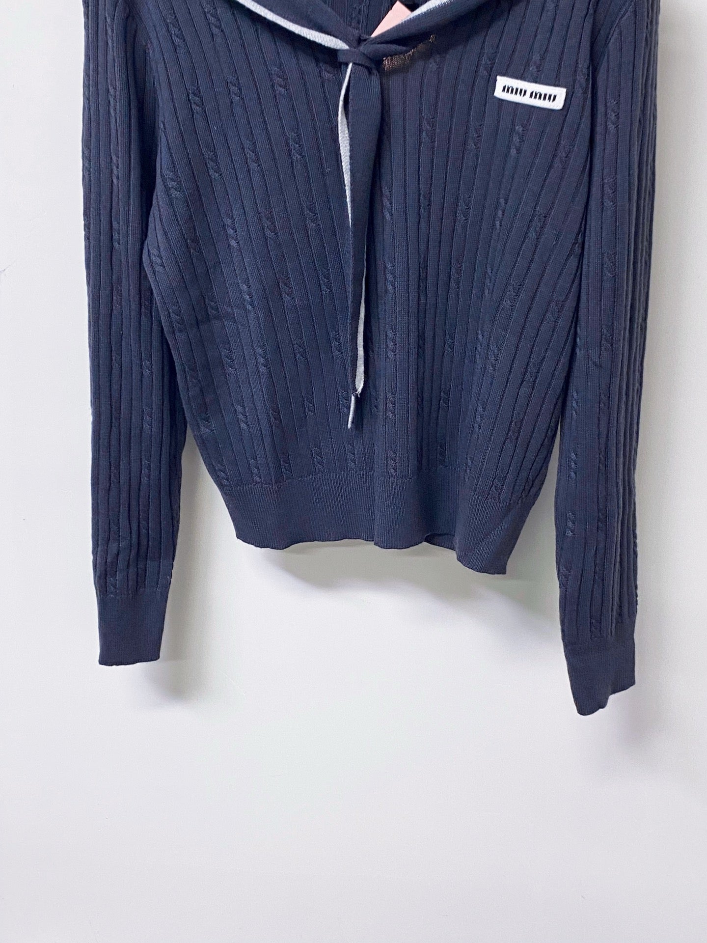 MIUMIU 26S SAILOR COLLAR KNIT CARDIGAN 1487