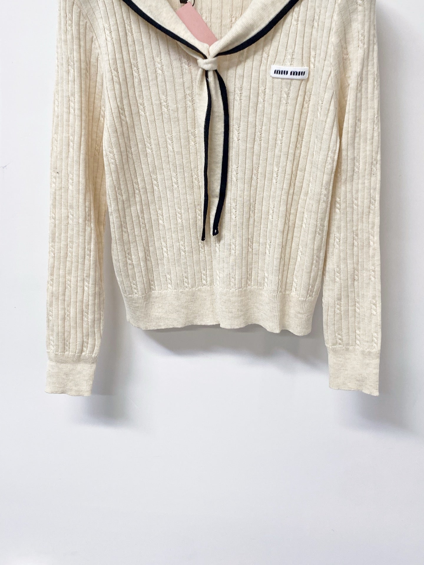 MIUMIU 26S SAILOR COLLAR KNIT CARDIGAN 1486