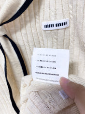 MIUMIU 26S SAILOR COLLAR KNIT CARDIGAN 1486