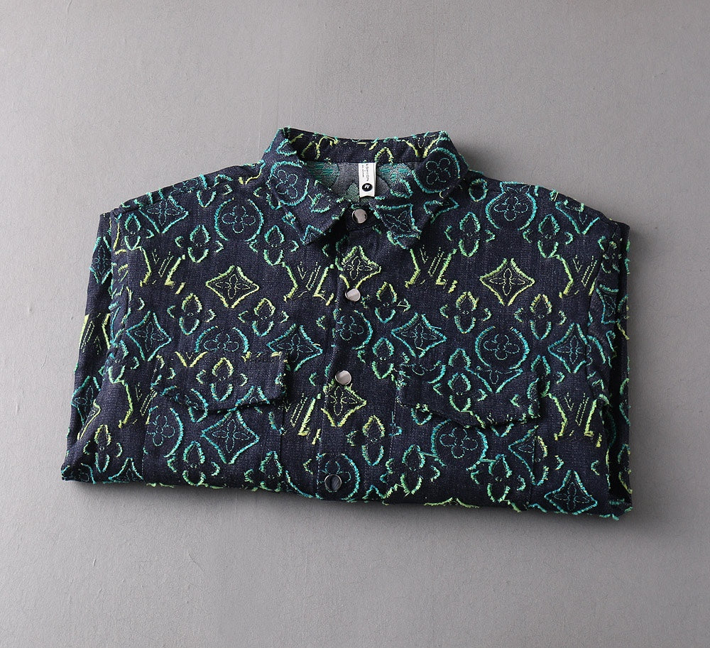 LV SHIRT IN NAVY BLUE MONOGRAM DENIM 239035