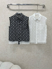 LV SLEEVELESS TOP WITH SCALLOPED LACE HEM 263195