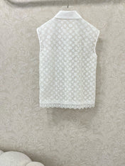 LV SLEEVELESS TOP WITH SCALLOPED LACE HEM 263195