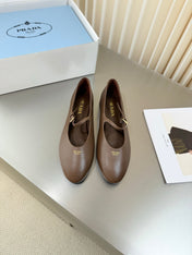 PRADA 26S BALLERINAS IN BROWN SMOOTH CALFSKIN