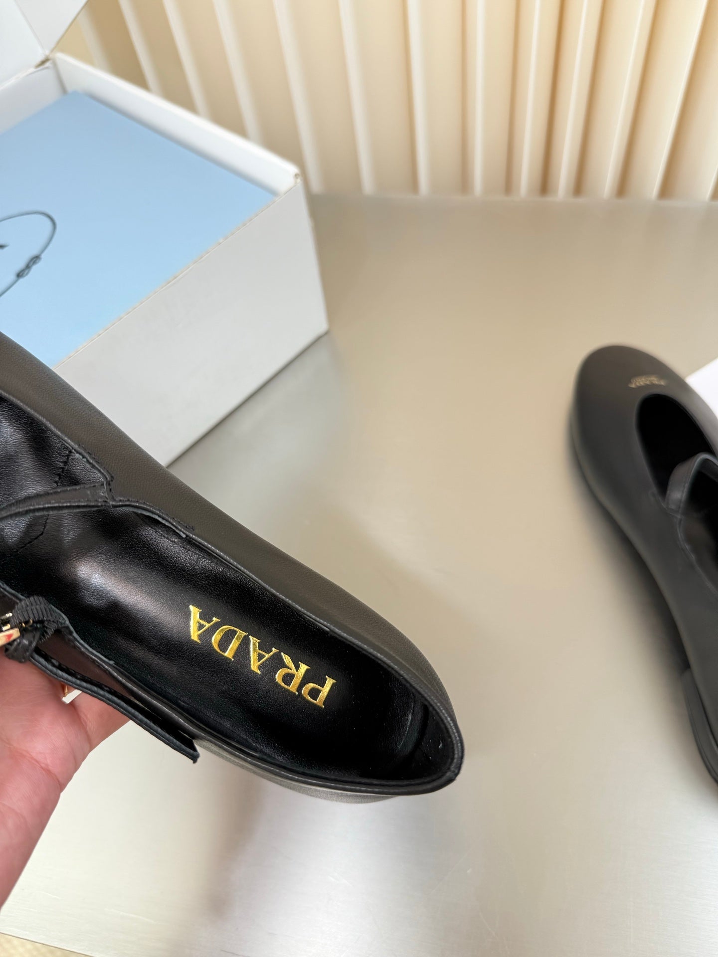 PRADA 26S BALLERINAS IN BLACK SMOOTH CALFSKIN