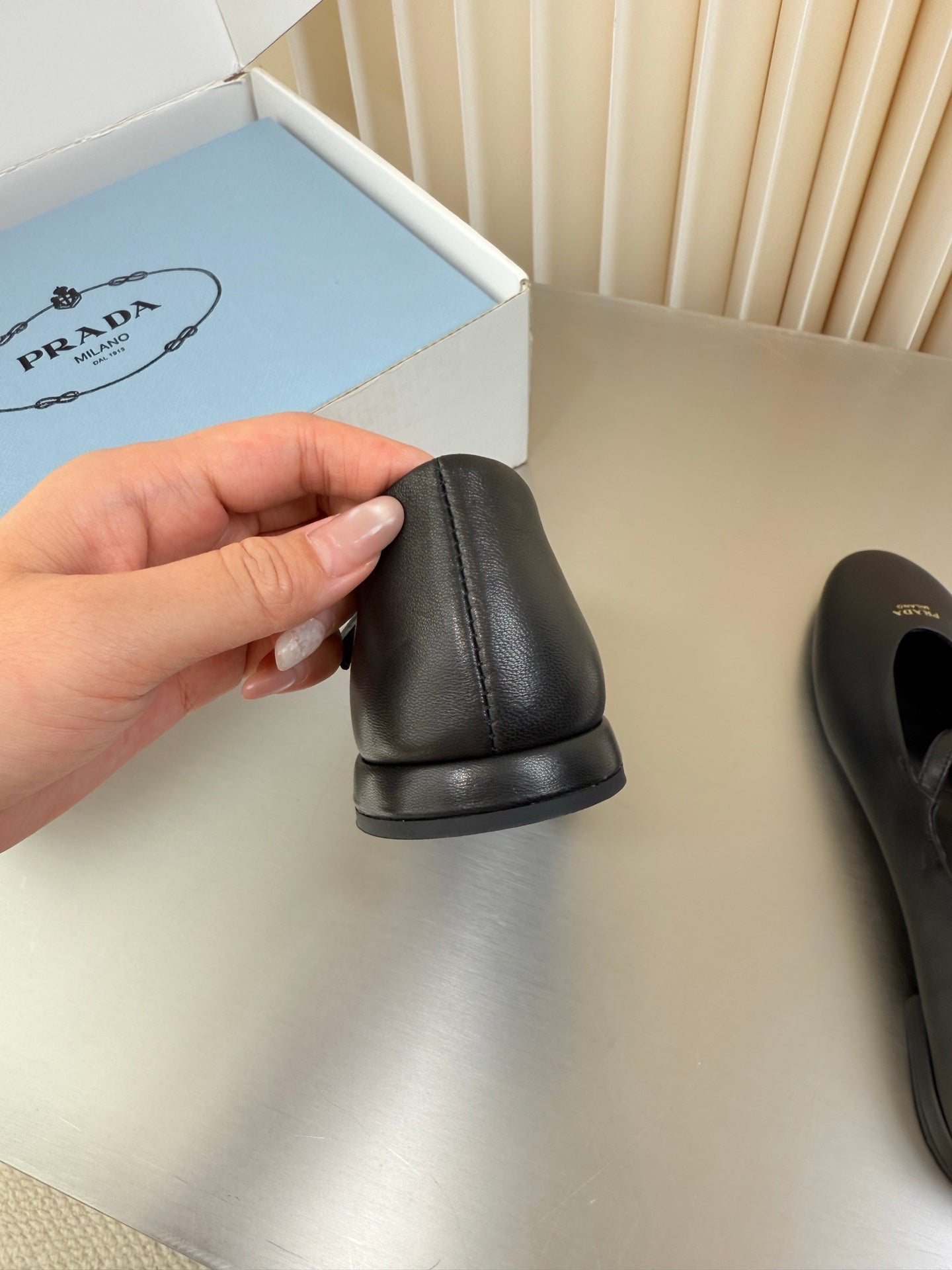 PRADA 26S BALLERINAS IN BLACK SMOOTH CALFSKIN
