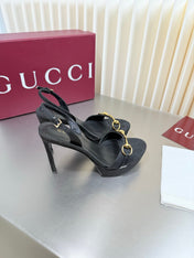 GUCCI 26S SLINGBACK PUMP 105 MM IN BLACK GG CANVAS