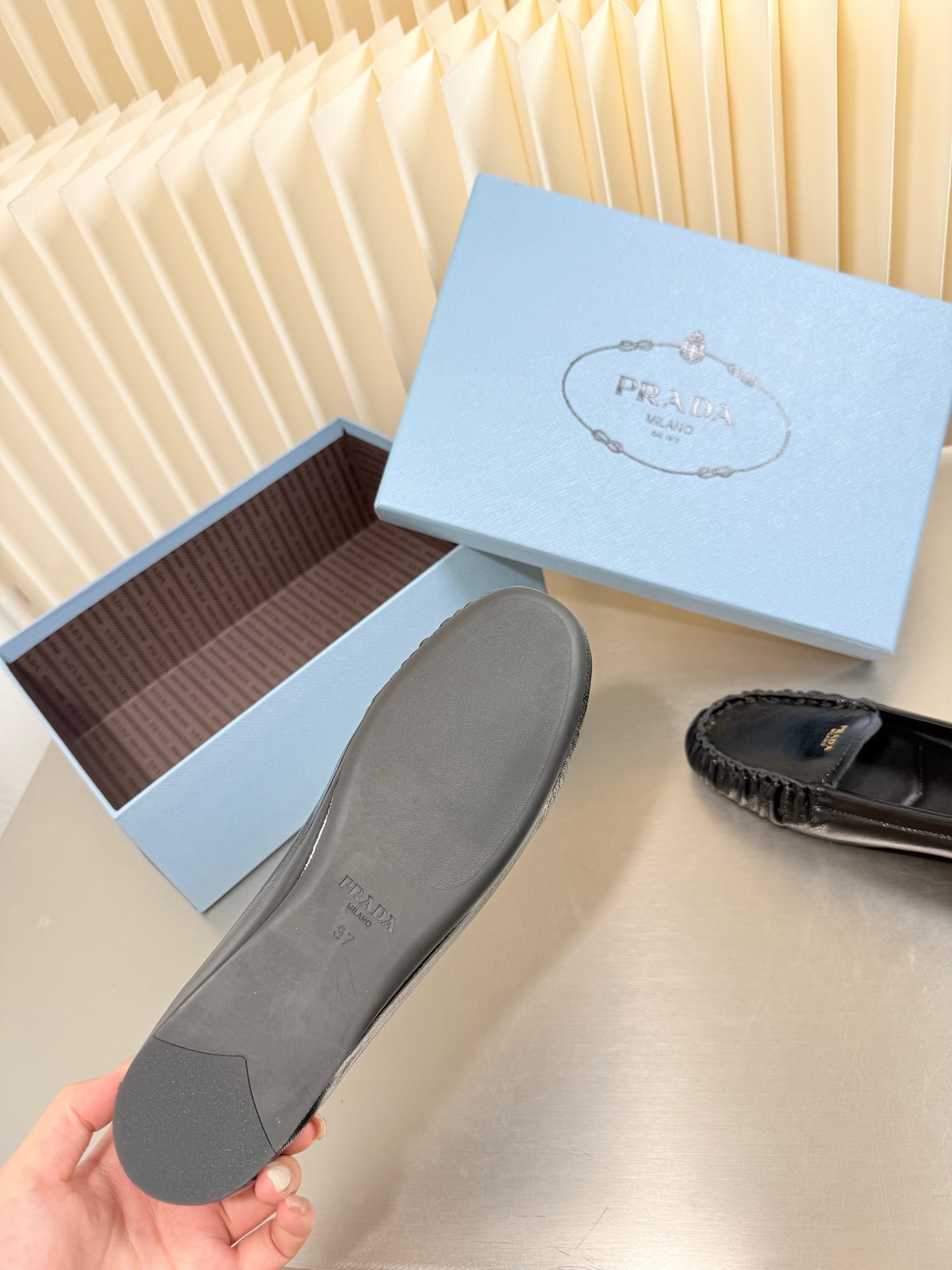 PRADA 26S CLASSIC LOAFERS IN BLACK LAMBSKIN