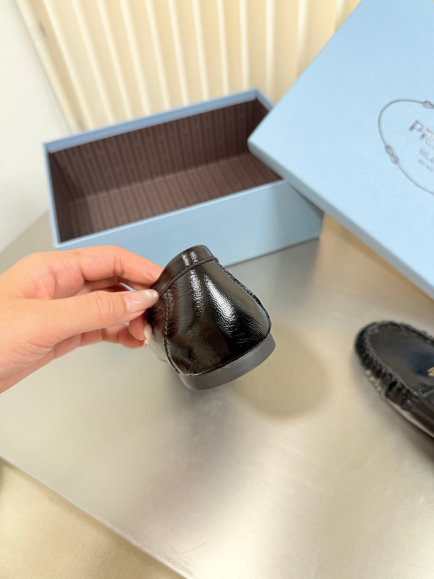 PRADA 26S CLASSIC LOAFERS IN BLACK LAMBSKIN