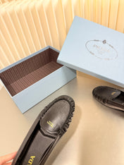 PRADA 26S CLASSIC LOAFERS IN BLACK LAMBSKIN