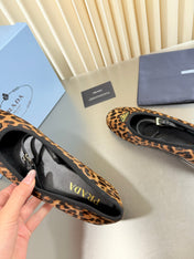 PRADA 26S MARY JANE FLATS IN LEOPARD-PRINT PONY HAIR
