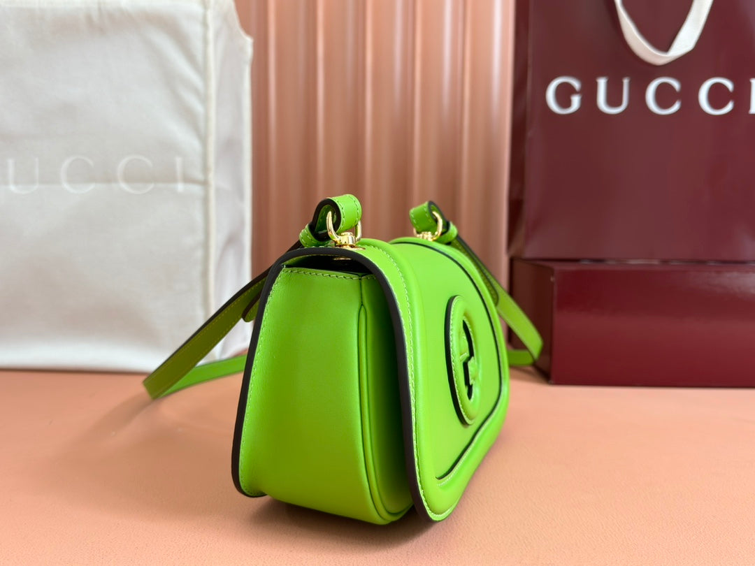 GUCCI 26S BLONDIE BAG 21 IN GREEN CALFSKIN