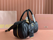 ARCADIE MATELASSÉ BAG 27 IN BLACK CALFSKIN GOLD HARDWARE