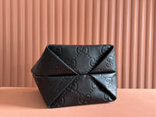 EMBLEM MEDIUM TOTE BAG 30 IN BLACK GG CALFSKIN