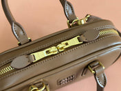 ARCADIE BAG 19 IN TAWNY BROWN SHINY CALFSKIN