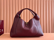 SOFTBIT MAXI SHOULDER BAG 46 IN BURGUNDY GRAINY LAMBSKIN