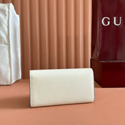 SOFTBIT CONTINENTAL WALLET 19 IN WHITE GRAINY CALFSKIN GOLD HARDWARE