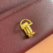 SOFTBIT CONTINENTAL WALLET 19 IN ROSSO ANCORA RED CALFSKIN GOLD HARDWARE