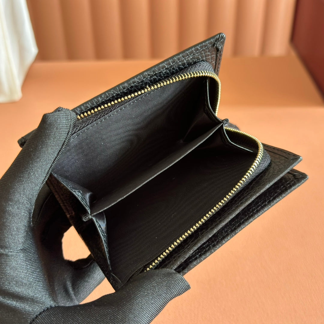 GG MARMONT SMALL WALLET 11 BLACK IN CALFSKIN