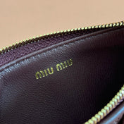 MATELASSÉ LEATHER ENVELOPE WALLET DARK BROWN