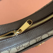 GG SUPREME SHOULDER BAG 20 BROWN IN CANVAS LOGO GOLD HARDWARE