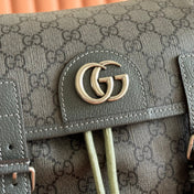 GUCCI 25S OPHIDIA MEDIUM BACKPACK 40 IN GREEN GRAY CALFSKIN