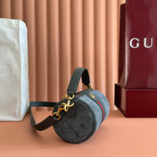 GUCCI 25S OPHIDIA MINI SHOULDER BAG 19 CM IN GREY SUEDE