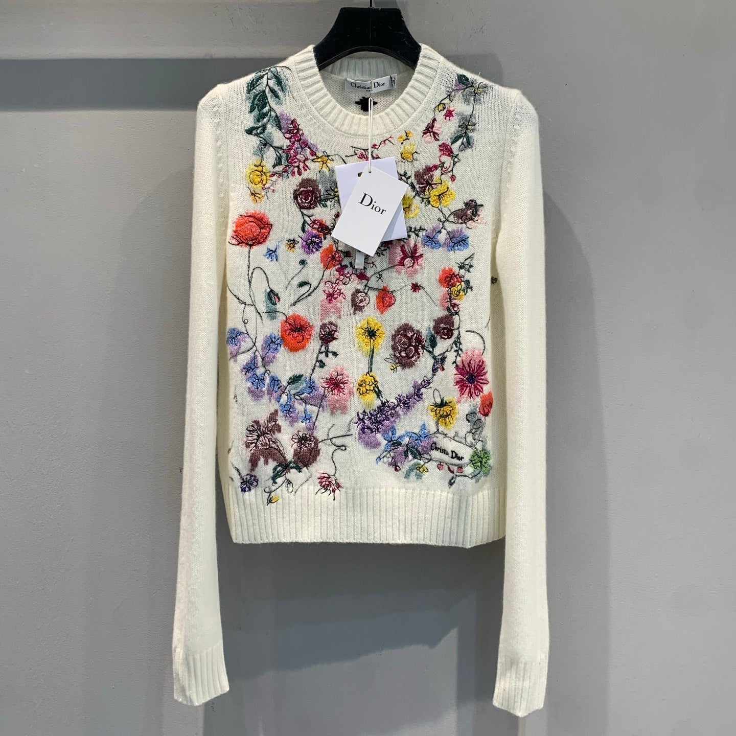 DIOR 25S FLORAL EMBROIDERED CASHMERE SWEATER 533