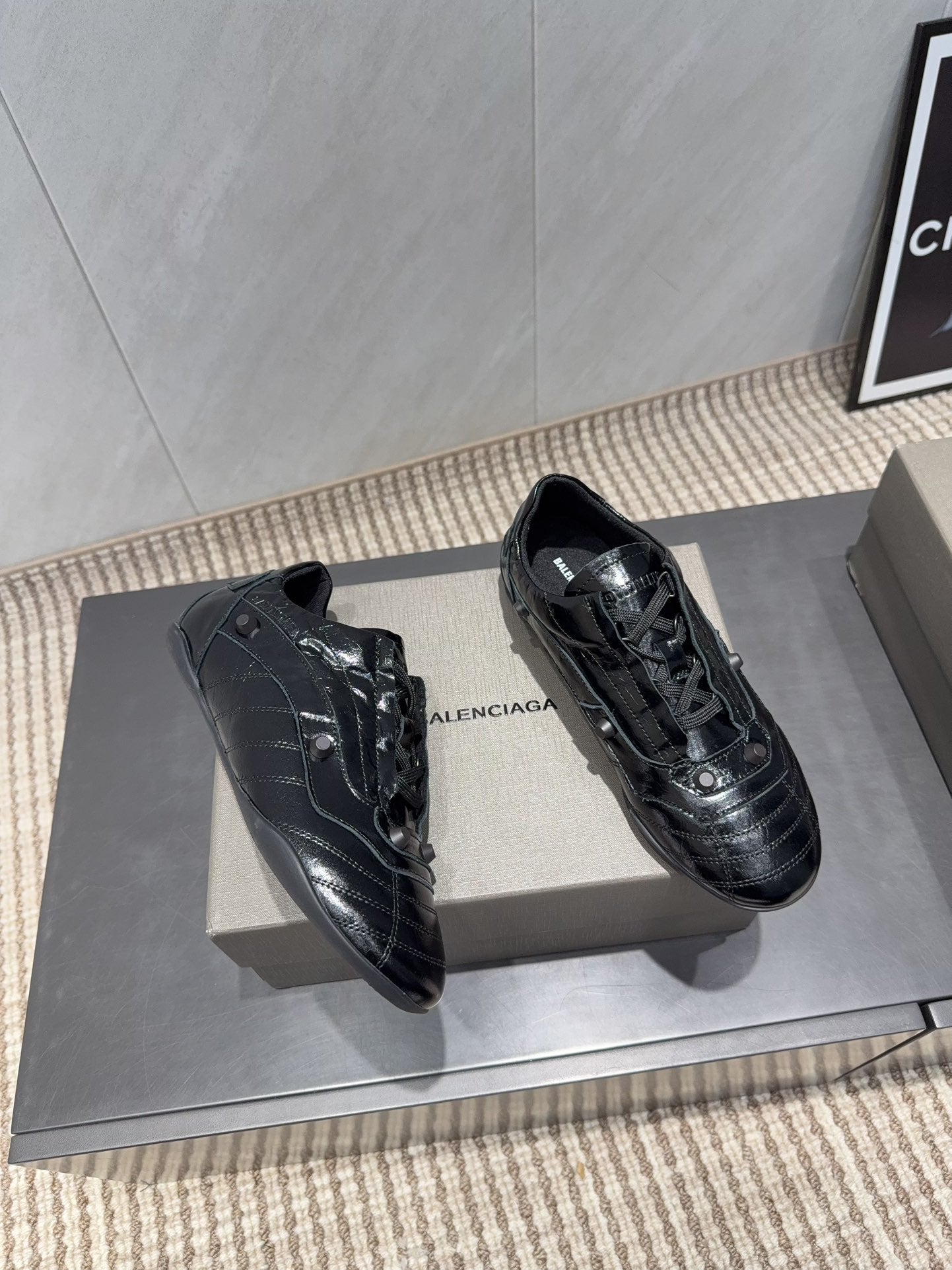 BALENCIAGA 25S SNEAKER IN BLACK CALFSKIN