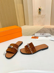 HM 26S GIULIA SANDAL IN CARAMEL BROWN SUEDE AND CALFSKIN SILVER HARDWARE