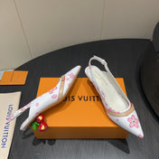 LV HIGH SLINGBACK 25S 55 MM IN WHITE CALFSKIN
