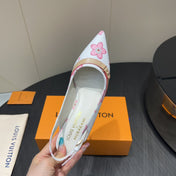 LV HIGH SLINGBACK 25S 55 MM IN WHITE CALFSKIN