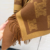 MAX MARA 25S FRINGED KNIT CAPE 165