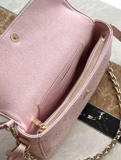 WALLET ON CHAIN IVY 23 IN LIGHT PINK MONOGRAM PERFORATED CALFSKIN GOLD HARDWARE