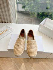 WOVEN LOAFER IN TAN BEIGE RAFFIA