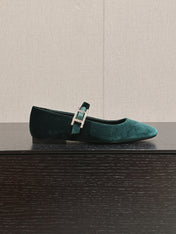 JANE BALLET FLAT CASTLETON GREEN VELVET