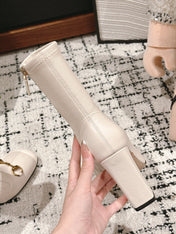 HORSEBIT ANKLE BOOTS 9.5CM IN WHITE SHEEPSKIN