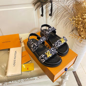 LV 26S SANDALS IN BLACK CANVAS